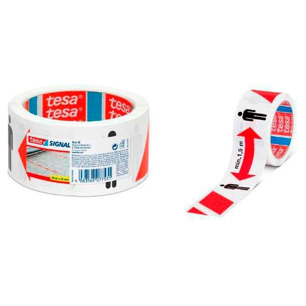 TESA CINTA DE DISTANCIAMIENTO SOCIAL ROLLO PP 50MMX50M ADHESIVO 58263 Pack 6 Unid