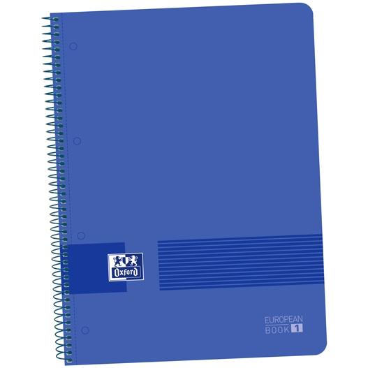 OXFORD LIVE&GO CUADERNO EUROPEANBOOK 1 ESPIRAL 80H 5X5 T/PLÁSTICO A4+ AZUL MARINO -5U-