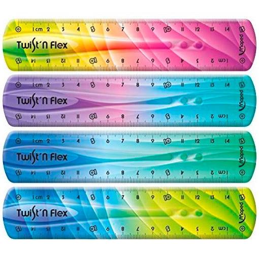 MAPED REGLA T&F DECORADAS DOBLE GRADUACIÓN 15 CM COLORES SURTIDOS - Pack de 20 unidades - 279115 - Color no elegible
