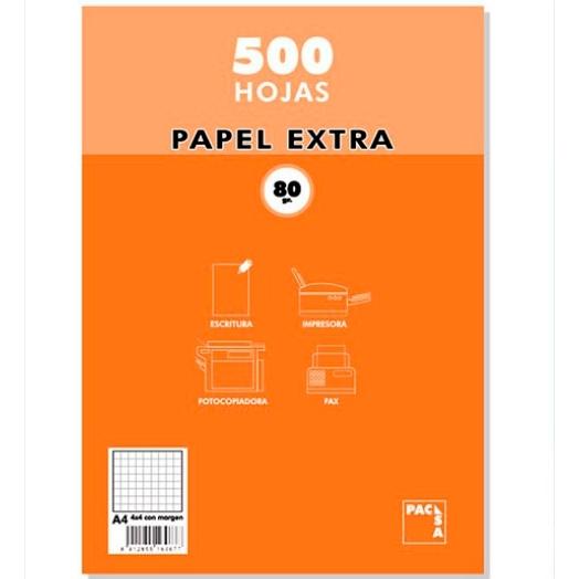 PACSA PAPEL MULTIFUNCIÓN 500 HOJAS 80GR A4 RAYADO 6X6 BLANCO