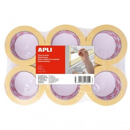 ROLLO CINTA PINTOR APLI 48MMX45M BLANCO 13825 - Pack 6 Unidades