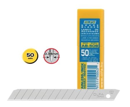 OLFA REPUESTO CUTTER 9MM / CUCHILLA FRACTURABLE 50 CUCHILLAS