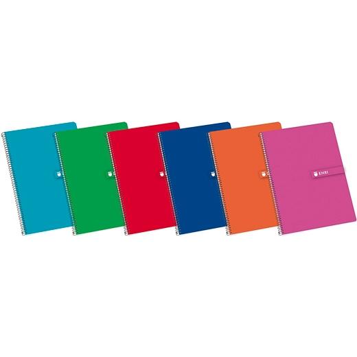 ENRI CUADERNO ESPIRAL FOLIO T/ DURA 80H DOBLE PAUTA 3MM COLORES SURTIDOS -5U- - Color no elegible