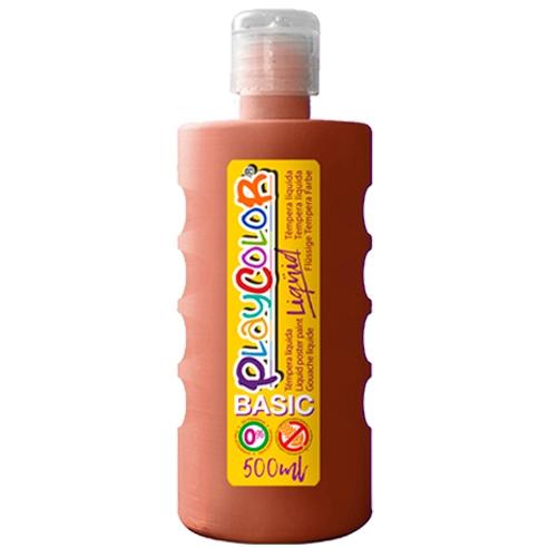 PLAYCOLOR TÉMPERA LÍQUIDA BASIC BOTELLA 500ML MARRÓN