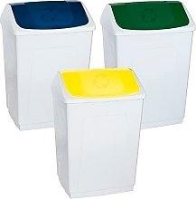DENOX PAPELERA TAPA BASCULANTE 55L VERDE