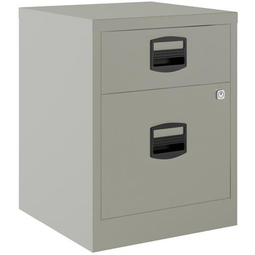 BISLEY ARCHIVADOR METALICO 1 CAJÓN PERSONAL + 1 CAJÓN ARCHIVO A4 MÓVIL FONDO 40CM GRIS