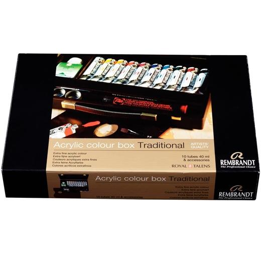 TALENS REMBRANDT CAJA CON 10 TUBOS DE 40ML PINTURA ACRÍLICA COLORES SURTIDOS - Color no elegible
