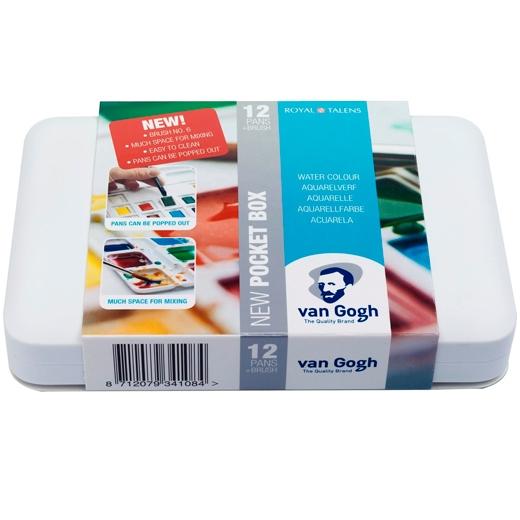 TALENS VAN GOGH SET ESTUCHE DE PINCEL + PALETA + 12 ACUARELAS COLORES BÁSICOS SURTIDOS - Color no elegible