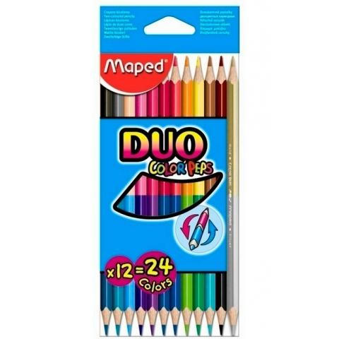 MAPED LÁPICES DE COLORES DUO COLOR´PEPS BICOLOR SURTIDOS EN ESTUCHE DE 12 - Color no elegible
