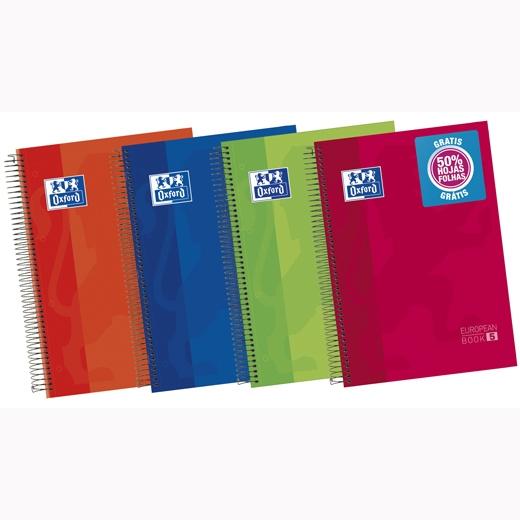 OXFORD CLASSIC CUADERNO EUROPEANBOOK 5 MULTIASIGNATURA A4+ 120H 1 LÍNEA T/EXTRADURAS C/SURTIDOS - Color no elegible