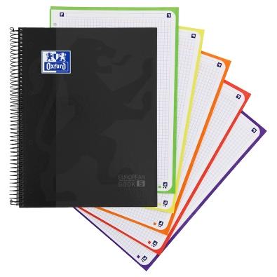 CUADERNO EUROPEANBOOK 5 SCHOOL CLASSIC A4+ T.EXTRADURA 120H 5X5 COLOR NEGRO OXFORD - Pack de 5 Unidades - 400158600
