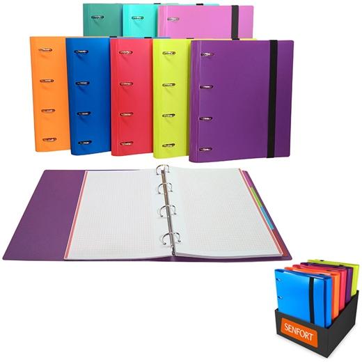 SENFORT EXPOSITOR 8 CARPETAS RINGBOOK 4 ANILLAS 30MM C/RECAMBIO 120H A4 C/SEPARADORES C/SURTIDOS - Color no elegible