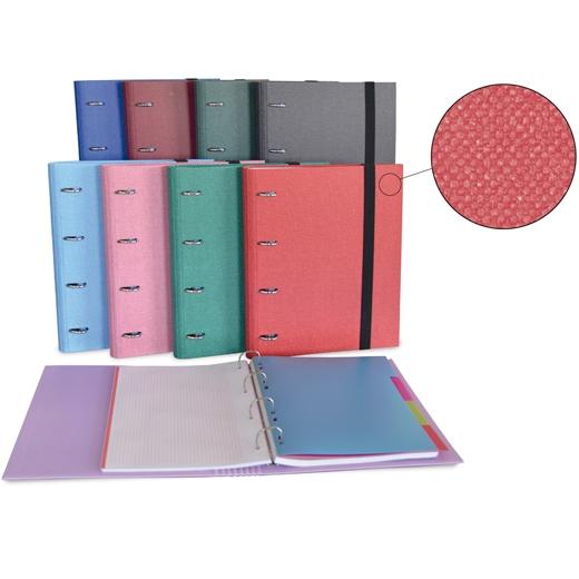 SENFORT EXPOSITOR 8 CARPETAS RINGBOOK 4 ANILLAS 30MM 120H A4 C/SEPARADORES FORRADO COTTON C/SURTIDOS - Color no elegible