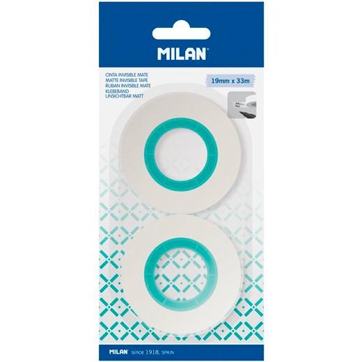 MILAN CINTA ADHESIVA ROLLO 19MMX33M BLÍSTER 2U INVISIBLE MATE