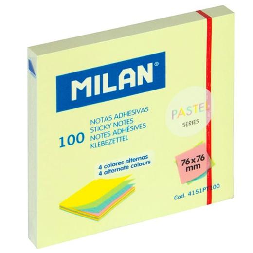 MILAN BLOC NOTAS ADHESIVAS 100 HOJAS 76X76MM SERIE PASTEL C/SURTIDOS - Color no elegible