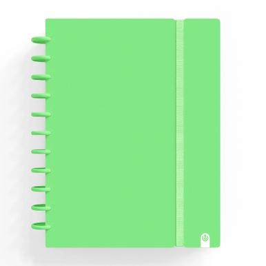 CARCHIVO CUADERNO INGENIOX PASTEL ESPIRAL A4 100H C/SEPARADORES EXTRAÍBLES 100GR CUADRÍCULA 5X5 TAPAS PP SEMI-RÍGIDO CIERRE C/GOMA VERDE