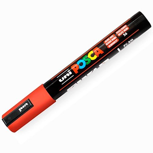 UNIBALL MARCADOR POSCA PC-5M NO PERMANENTE PUNTA FORMA DE BALA 1,8 - 2,5 MM ROJO RUBI