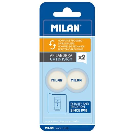MILAN GOMA DE BORRAR RECAMBIO AFILABORRA BLÍSTER 2U BLANCO