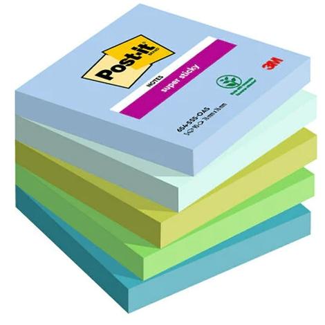 Bloc Notas Adhesivas Super Sticky 90 hojas Colores Lugares Osasis 76x76 - Pack de 5 unidades