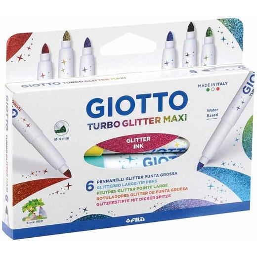 GIOTTO ROTULADORES TURBO GLITTER MAXI ESTUCHE 6U C/SURTIDOS - Color no elegible