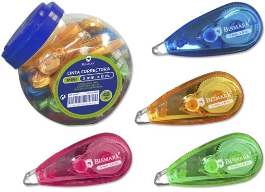 BISMARK CINTA CORRECTORA MINI 8 METROS - Pack de 48 unidades