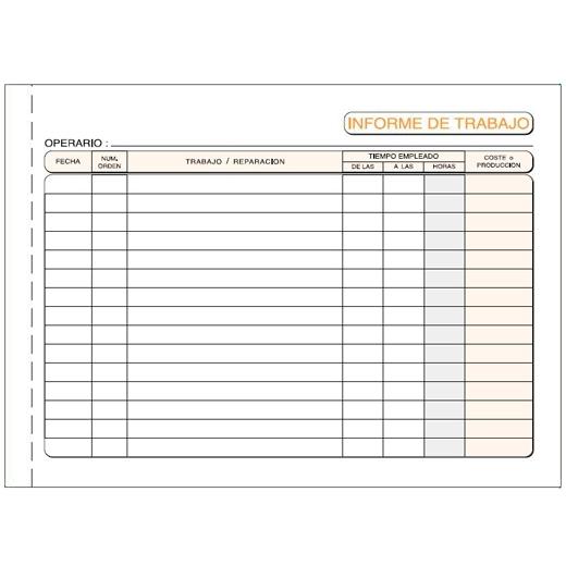 TALONARIO INFORME DE TRABAJO CUARTO APAISADO