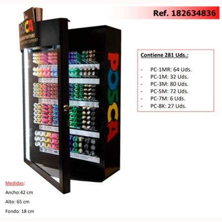 POSCA EXPOSITOR MARCADOR PC-1MR/1M/3M/5M/7M/8K -281 PIEZAS-