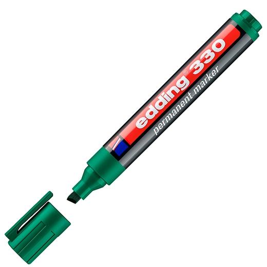 EDDING MARCADOR PERMANENTE 330 P/BISELADA VERDE - Pack de 10 unidades