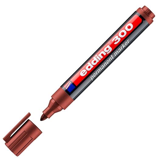 EDDING MARCADOR PERMANENTE 300 P/REDONDA MARRÓN - Pack de 10 unidades