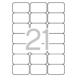APLI ETIQUETAS ADHESIVAS 63,5X38,1MM INKJET/LÁSER C/ROMOS 21 X 25H BLANCO