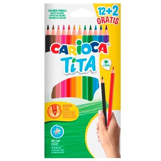 CARIOCA LÁPICES DE COLORES TITA ESTUCHE 12+2 UD GRATIS SURTIDOS - Color no elegible