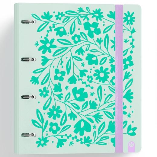 CARCHIVO CARPETA ANILLAS 4X35MM CARPEBLOCK 360 C/RECAMBIO 100H 90GR 4 SEPARADORES PP RÍGIDO FOAM VERDE PASTEL