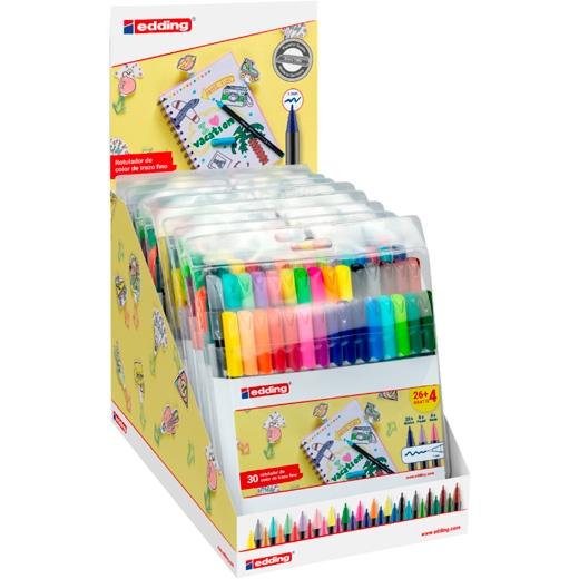 EDDING ROTULADOR 1200 PUNTA FINA CLÁSICO/NEÓN/PASTEL C/SURTIDOS EXPOSITOR 10 PACK 4-1200-30 - Color no elegible