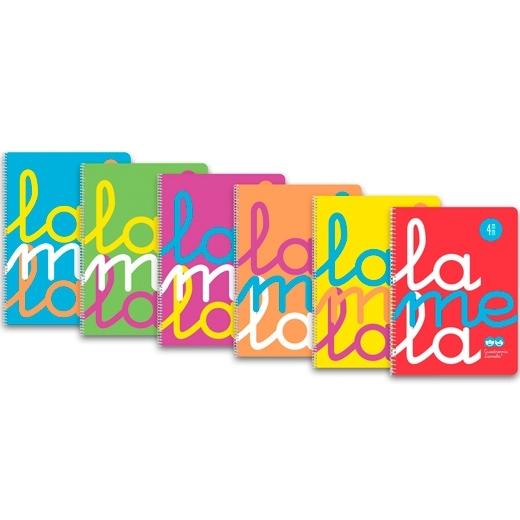 LAMELA CUADERNO ESPIRAL 80H FOLIO 90GR CUADROVÍA 5MM CUBIERTA PP FLÚOR C/SURTIDOS - Pack de 6 unidades - Color no elegible