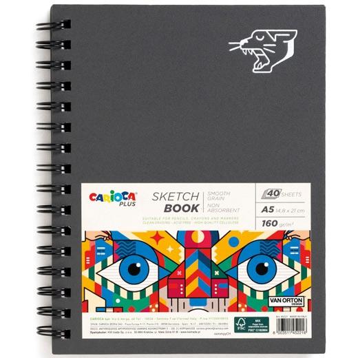 Carioca Plus Bloc de Dibujo Sketchbook Espiral A5 40h Precortadas 160 gr