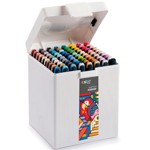 CARIOCA PLUS SKETCH MARKER DOBLE PUNTA CINCEL/PINCEL COLORES SURTIDOS CAJA PREMIUM 80 UD - Color no elegible