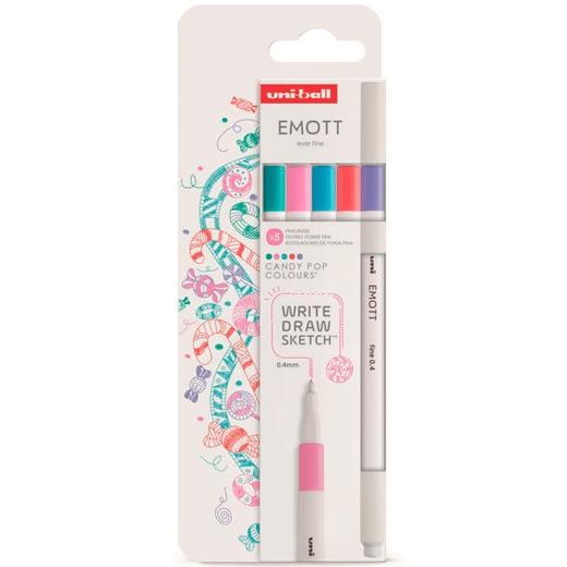 UNIBALL EMOTT ROTULADORES DE ESCRITURA Y DIBUJO COLORES DULCES ESTUCHE 5 UD