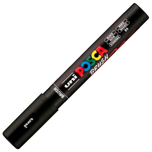 POSCA MARCADOR PC-5BR BRUSH PUNTA M SEMIFLEXIBLE NEGRO 311852000 Pack 6 Unid