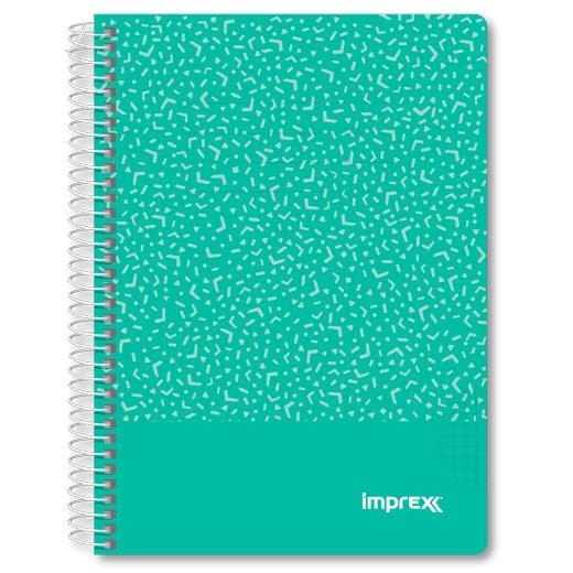 IMPREX CUADERNO ESPIRAL TAPA PP A5 80H 90GR 4X4 VERDE - Pack de 4 unidades