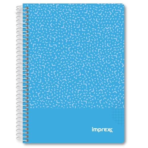 IMPREX CUADERNO ESPIRAL TAPA PP A5 80H 90GR 4X4 AZUL - Pack de 4 unidades