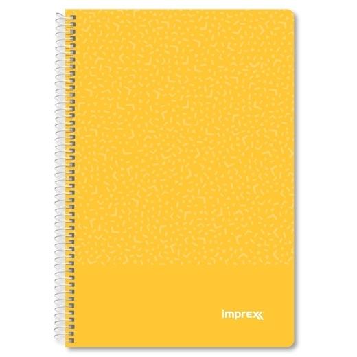 IMPREX CUADERNO ESPIRAL TAPA PP FOLIO 80H 90GR 4X4 AMARILLO - Pack de 4 unidades