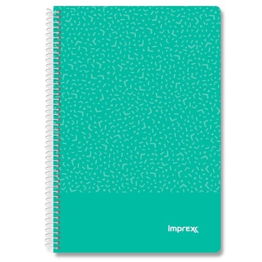 IMPREX CUADERNO ESPIRAL TAPA PP FOLIO 80H 90GR 4X4 VERDE - Pack de 4 unidades