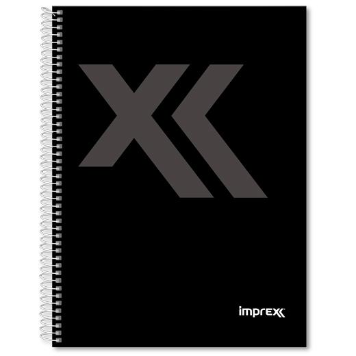 IMPREX CUADERNO ESPIRAL TAPA FORRADA A5 80H 90GR 4X4 NEGRO - Pack de 4 unidades