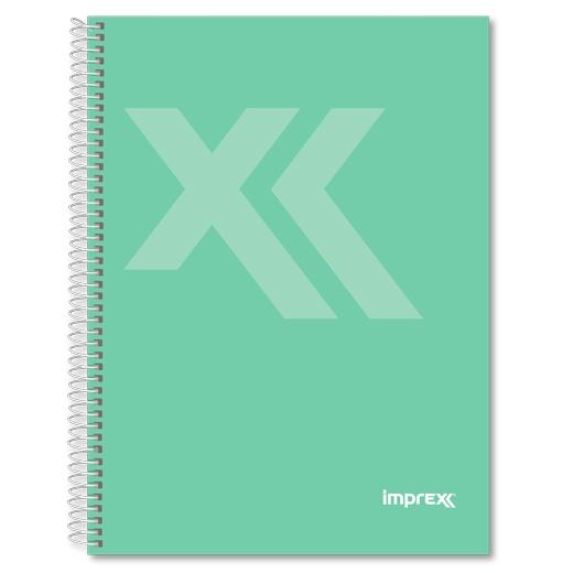 IMPREX CUADERNO ESPIRAL TAPA FORRADA A5 80H 90GR 4X4 VERDE - Pack de 4 unidades
