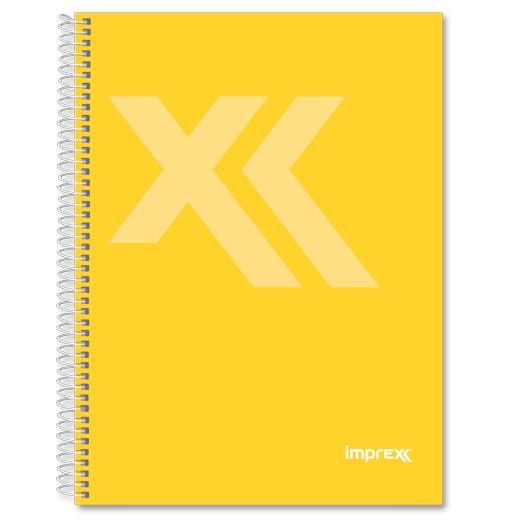 IMPREX CUADERNO ESPIRAL TAPA FORRADA FOLIO 80H 90GR 4X4 AMARILLO - Pack de 4 unidades