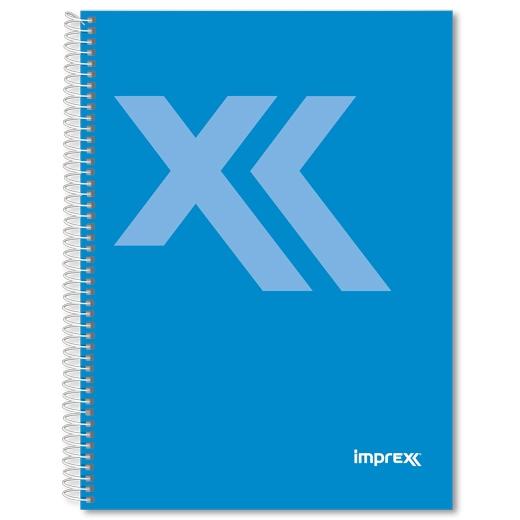 IMPREX CUADERNO ESPIRAL TAPA FORRADA FOLIO 80H 90GR 4X4 AZUL - Pack de 4 unidades