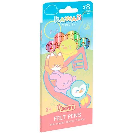 JOVI ROTULADORES KAWAII FELT PENS C/SURTIDOS PASTEL ESTUCHE 8 UD - Color no elegible