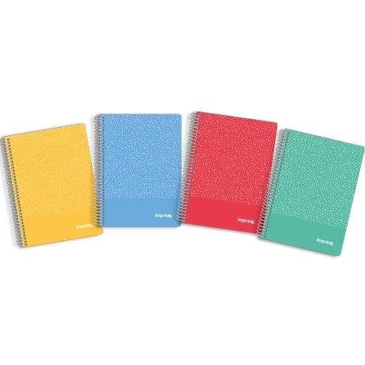 IMPREX CUADERNO ESPIRAL TAPA PP A5 80H 90GR HORIZONTAL COLORES SURTIDOS - Pack de 4 unidades