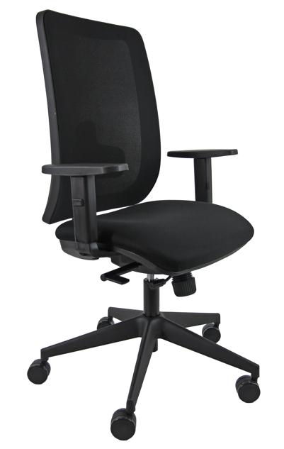 UNISIT SILLA RETRO 911 GIRATORIA SINCRO TRANSLAP C/RUEDAS REPOSABRAZOS AJUSTABLES TEJIDO NEGRO