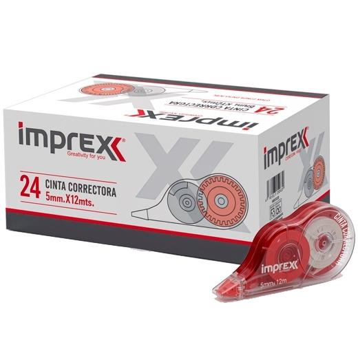 IMPREX CINTA CORRECTORA 5MM X 12M BLISTER - Pack de 24 unidades